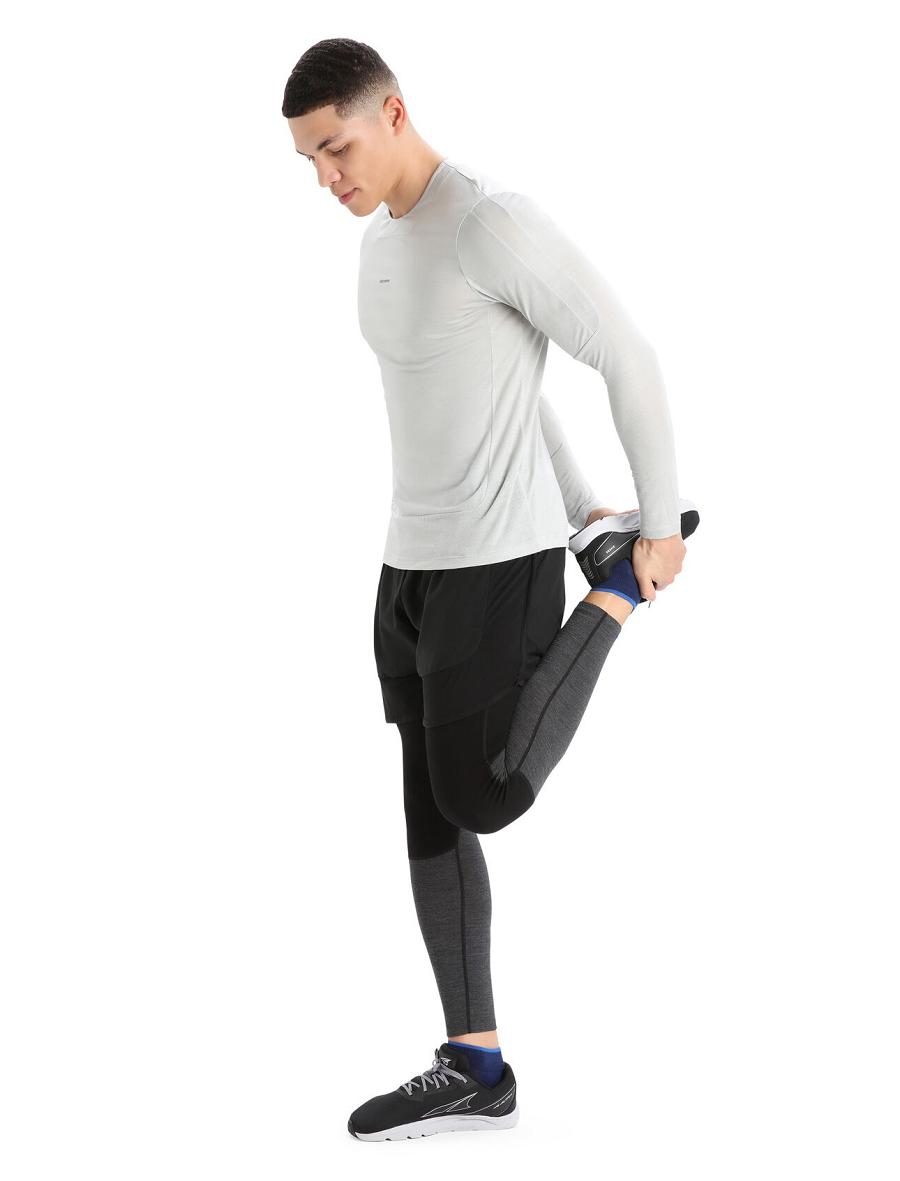 Icebreaker ZoneKnit™ Merino T-Shirt Férfi Long Sleeve Bézs | HU 1233TCEV